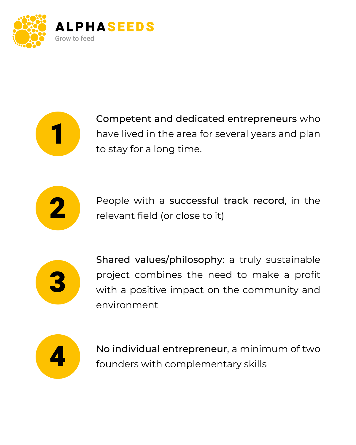 AlphaSeeds' partners and projects selection criteria 2